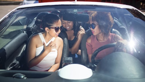 people in car