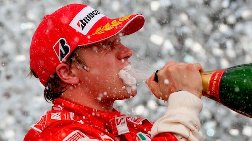 Kimi Räikkönen celebrating victory