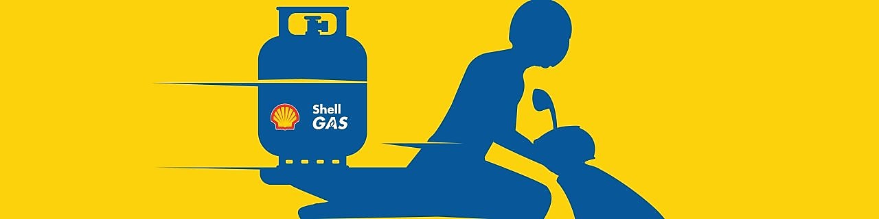 Entrega de garrafa de gás Shell ao domicílio em Cabo Verde